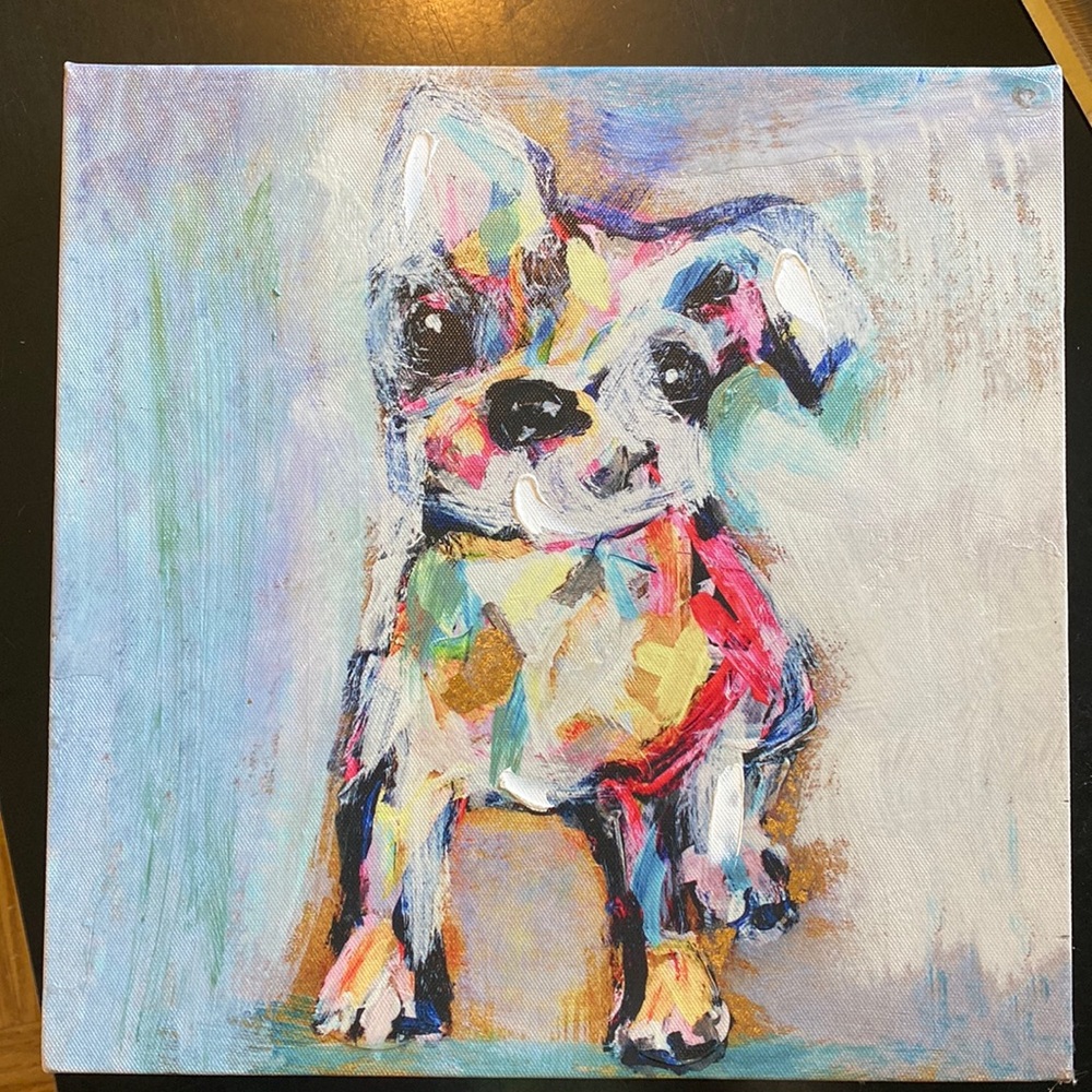 Dog oil painting